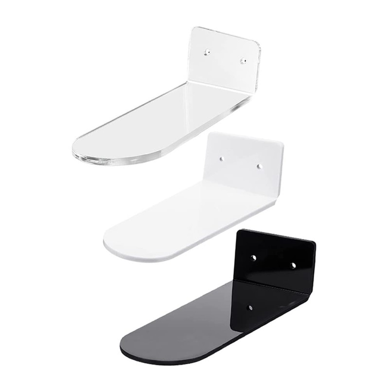 6 Pcs Black Floating Shoe Shelves Transparent Acrylic Wall Mounted