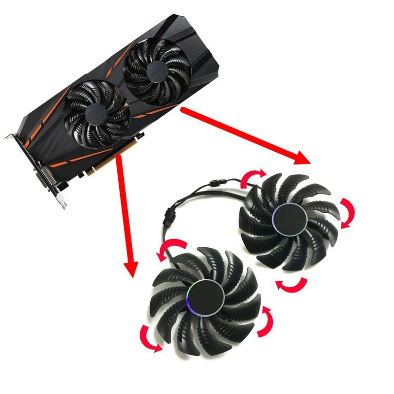 iHaospace 2 Pcs/lot T129215SU Graphics Card Fan for GIGABYTE GTX