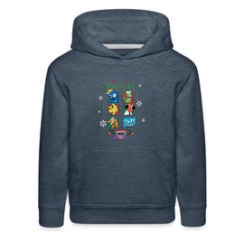 Rainbow Friends - Naughty List Hoodie (Kids, Heather Denim, 6-7)