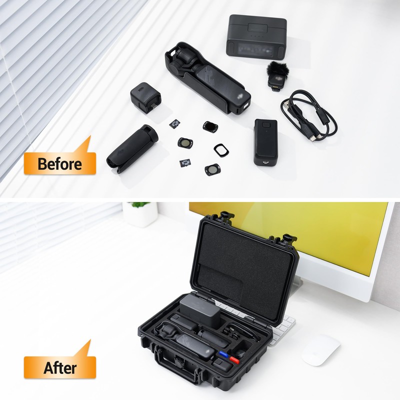 Solid OSMO Pocket 3 Case, Hard Shell Water-Resistant Case for