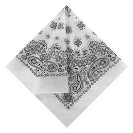 HankieWorld Single Pack Bandanas 60s Premium Cotton Soft Thin Handfeel Large Handkerchief for Men and Women(White)