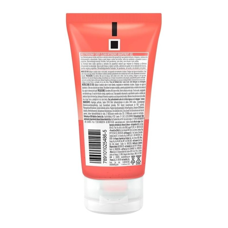 Neutrogena Gel Limpiador Facial Deep Clean Intensive Toronja Ácido Salicílico