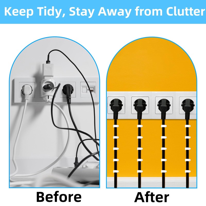 200 Pcs Cable Clips & Wire Clips,8mm/10mm Cable Clamps,Cord Clips,Tacks