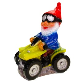 Garden gnome on quad made of shatterproof PVC gnome - made in Germany figure