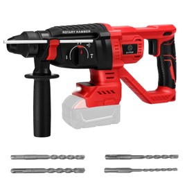 Cordless Rotary Hammer Drill for Milwaukee M18 Battery, Brushless SDS Plus Hammer Drill, 1600 RPM, 4 Modes, 3 Joules Impact Energy, with 360°Auxiliary Handle, Including 4 Drill Bits (No Battery)