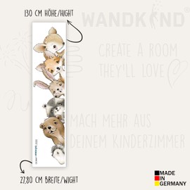WANDKIND Door Sticker Children's Room | Hand-Drawn | Sticker Doors Nursery | Baby Room Door Sticker Decorative Wall Decoration (Door Handle Left, T104 Forest Animals)