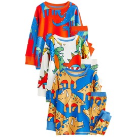 NEXT 3 Pack Long Sleeve Pyjamas, Multi Bright Dinosaur