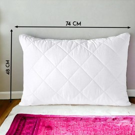 EDS Pillow Protectors Quilted Water Proof Ultra Soft Anti Allergy Pillow Cover Breathable and Comfortable Microfiber White Pillow Cases 48x74 CM (pack of 6)