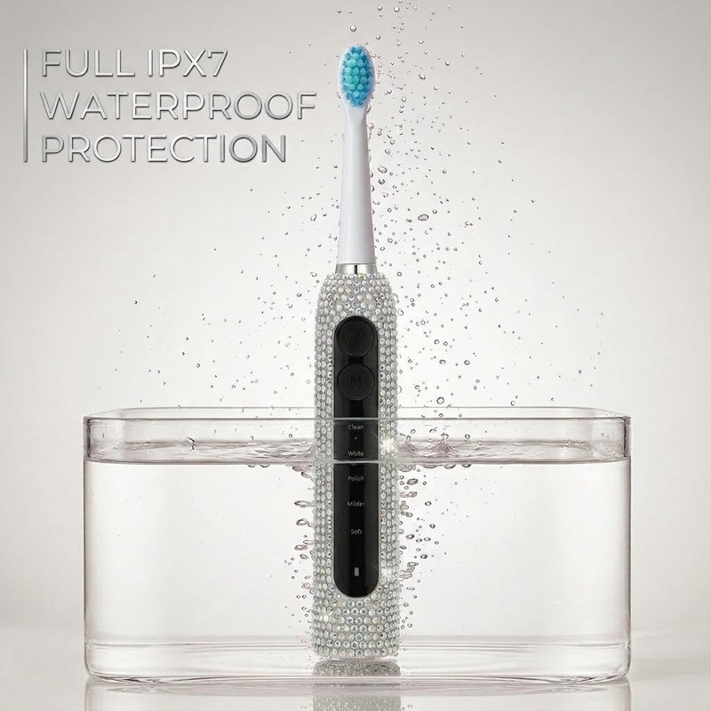 Diamond Sonic Electric Toothbrush Bling Rechargeable Toothbrushes for Adults with