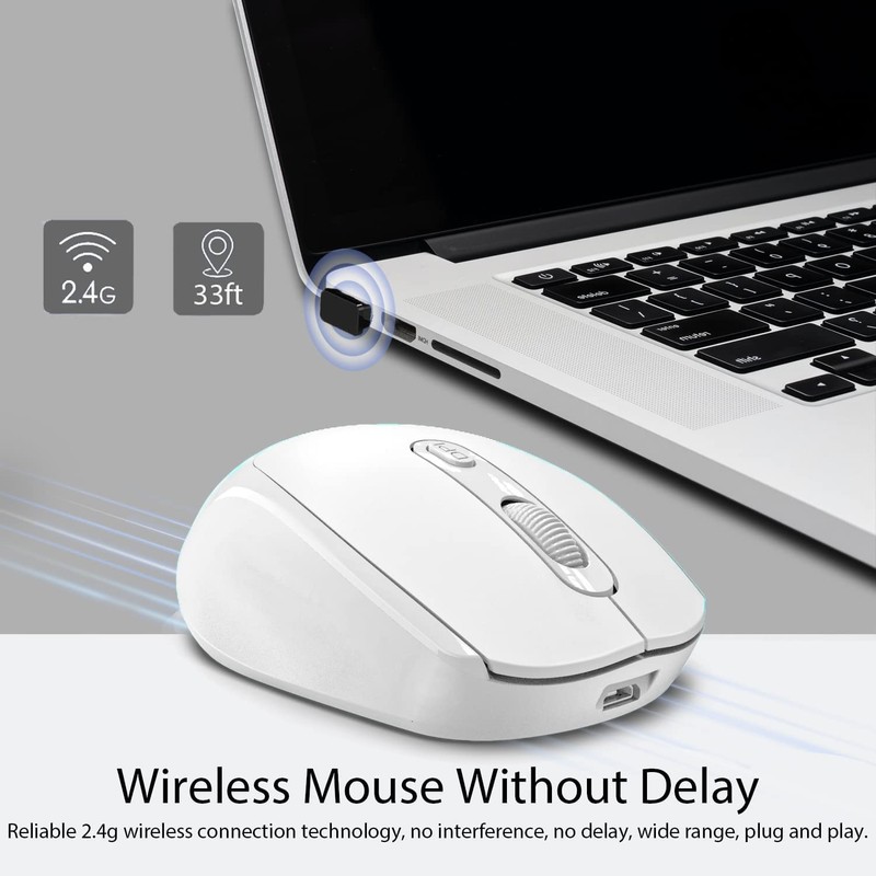 Wireless Mouse for Laptop, 2.4G Wireless Ergonomic Optical Cordless Mobile