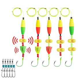 UNYLE Catfish Rig for Bank Fishing, 5 Pcs Catfishing Tackle Floats with Catfish Rattle, Chunky Rigs Catfish, Santee Cooper Rigs Equipment Gear 8/0 Circle Hooks