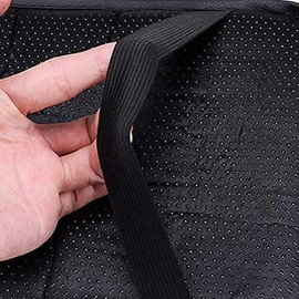MUGEN Carbon Fiber Car Center Console Black Armrest Cushion Pad Cover Stitches