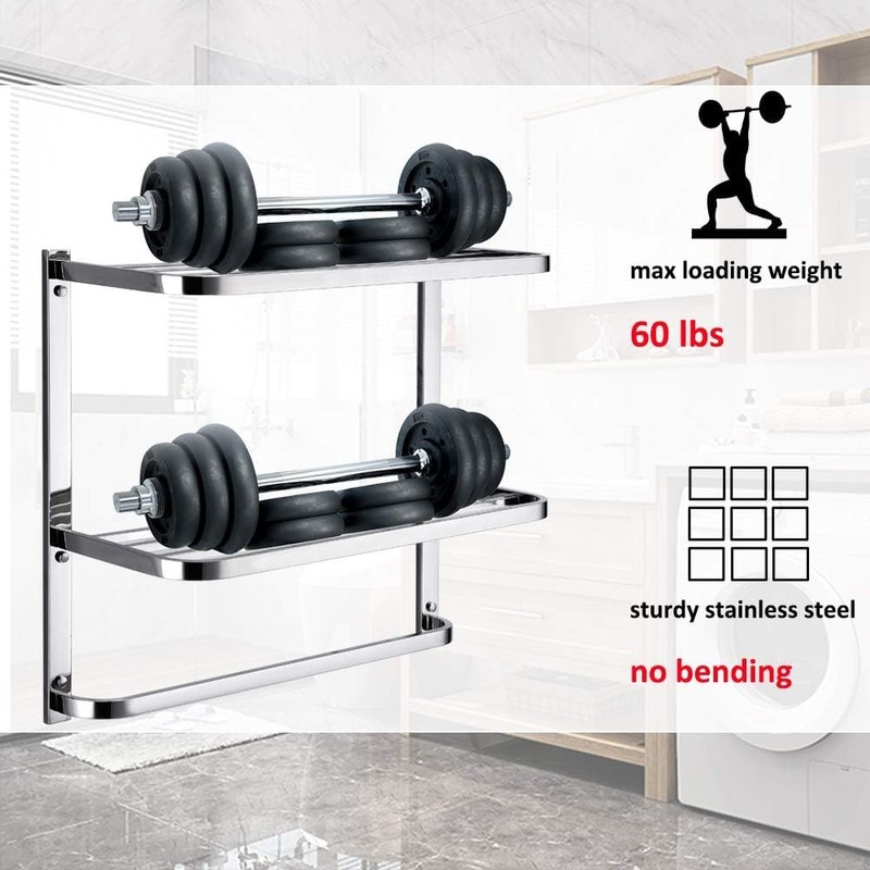 30 Inch Bathroom Towel Rack Towel Bar, 2-Tier Towel Rack