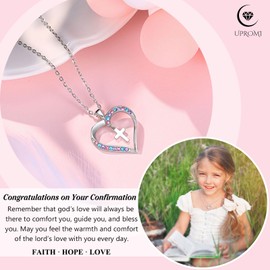 UPROMI Confirmation Gifts for Teen Girls, Confirmation Sponsor Gifts for Teenage Girl Cross Necklace for Girls Christian Religious Catholic Gifts Confirmation Decorations