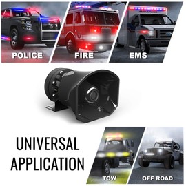 SpeedTech Lights Cone Speaker 100-Watt Emergency Vehicle Siren Speaker for High Performance Hazard Warning/Police, Fire Trucks, Ambulance Speakers System - Compact Cone Shape Speaker with Black Finish