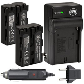 BM Premium 2 NP-FM500H NPFM500 Batteries and Charger for Sony Alpha a68, a77II, SLT-A57, A58, A65V, A77V, A99V, A200, A300, A350, A450, A500, A550, A560, A580, SLT-A700, SLT-A850, SLT-A900 DSLR