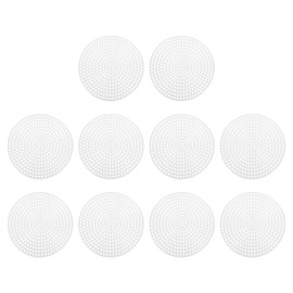 PATIKIL Plastic Mesh Canvas Sheets,10Pcs 3inch Cross Needlework Blank Yarn Crafting for Embroidery DIY Bookmarks Cup Mats, White, Round