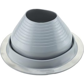 Water-Tite 81825#6 Multi-Size Metal Roof Flashing, 12-1/2-inch Round Base with EPDM Rubber Collar, For 5" to 9" Vent Pipes, Gray