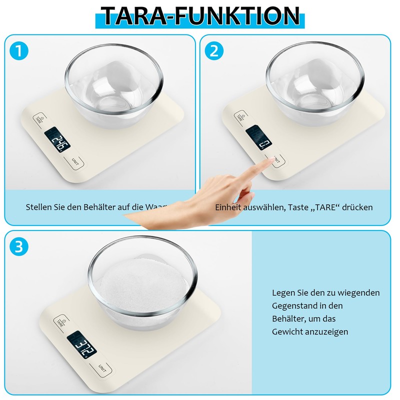 Digital Kitchen Scales 10 kg with LCD Display and Tare