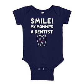 The Shirt Den My Mommy is A Dentist Baby Bodysuit Infant One Piece 6 mo Navy Blue
