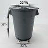 32 Gallon Outdoor Trash Can with Lid and Wheel, Sturdy