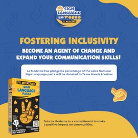 La Moderna Sign Language Pasta, In Collaboration With Texas Hands & Voices, Protein, Fiber, 7 Oz, Pack of 20