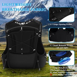 Running Vest Women Men Lightweight Running Backpack with Water Bottle Holder Breathable Hydration Pack,Water Bottle Not Include