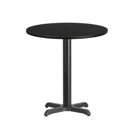 Flash Furniture 24'' Round Black Laminate Table Top with 22'' x 22'' Table Height Base