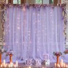 10x10ft Purple Tulle Backdrop Curtain with Lights String for Parites,