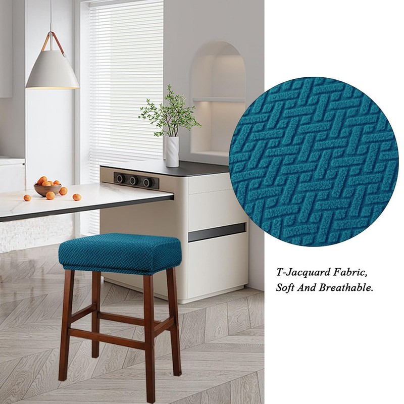 Lussenwert Stool Covers Rectangular Set of 4, Jacquard Vanity Stool