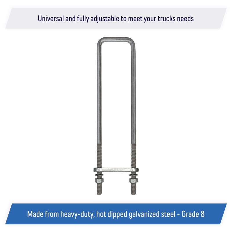 18" Square U-Bolt Kit with 1/2" x 4-1/4" Tie Bars