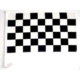 12x18 Checkered Black & White Single-Sided Car Flag Premium Window Vehicle 12"x18" Flag clip