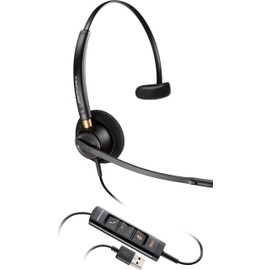 Poly - EncorePro 515-M USB-A and USB-C USB Headset (Plantronics) - Optimized for Teams - Hold & Call Answer Buttons - Works with Avaya, Genesys, & Cisco Call Center Platforms - Single Ear/Mono,Black