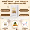 Blanket Crochet Kit for Beginners, Granny Squares Crochet Blanket Kit