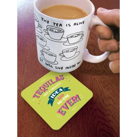 Brainbox Candy - Funny 'Tequilas Coaster' - Small Gift Ideas For Him Her - Friends Birthday - Housewarming Present - New Home Gift - Funny Gifts For Women Men