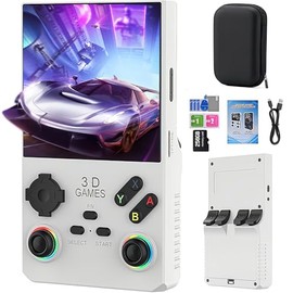 SMICERE V40 MAX Consola Portátil de Juegos Retro con Pantalla IPS HD de 4,0 Pulgadas, 256 GB de Almacenamiento y Más de 40 000 Juegos Clásicos. Incluye Funda Protectora de Almacenamiento (Blanco)