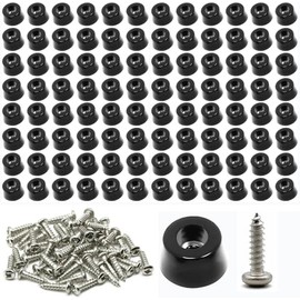 120 PCS Rubber Feet for Cutting Board, 0.59’’ x 0.31’’– PVC Cutting Board Feet Non Slip with 304 Rust-Proof Stainless Steel Screws & Washers- Ideal for Kitchen Appliances & Multiple Furniture (120)