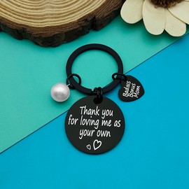 Christmas Keychain Step Mother Gift Stepmom Keychain Appreciation Gift for Stepmother Bonus Mom Jewelry Mother in Law Gift Thanksgiving Birthday Mothers Day Gift from Step Daughter Son Adoption