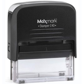 MaxMark Large Size - 5-Line Custom Return Self Inking Address Stamp - Choose from 15 Ink Colors