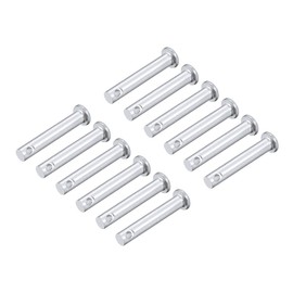 sourcing map Pack of 12 Single Hole Fork Bolts Flat Head Galvanised Solid Steel, 6 mm x 35 mm