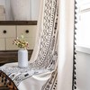 USTIDE Boho Semi-Blackout Curtains With Tassels - Cotton Linen Rod