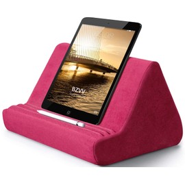 BZVV Soft Tablet Stand Pillow with Pocket,Adjustable 3 Viewing Angle,Lazy Holder for Bed Sofa,Compatible with iPads Tablets eReaders Smartphones Books Magazines