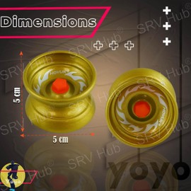 Metal Yoyo for Kids Beginners, Auto Return Bearing Responsive Yo-yo to Play Entertaining Pro String Tricks Professional Yo yo, Stable and Sturdy String, Party Favors Adults (2x Yoyos Blue and Gold)