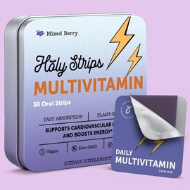 HolyStrips Multivitamin – Fast-Dissolve Berry-Flavored Energy & Immunity Strips | Vegan, Sugar-Free, Daily Nutritional Support for Adults