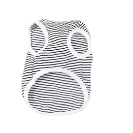 “Fukufuku” Cute Cotton Clothes for Small/Medium-sized Dogs, Striped Shirt, Dog Clothes, Dog Wear, Vest, For Walks, For Spring and Summer, Casual, Fashionable Nautical Style, black