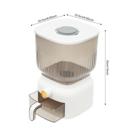 Rice Dispenser, 6kg/13.23 lbs Large Grain Storage Container Sealed Moisture Proof with Cup, Time Scale, Top Box, Kitchen Pantry Household Cereal Dispenser Bucket for Rice Beans Grains Dry Food