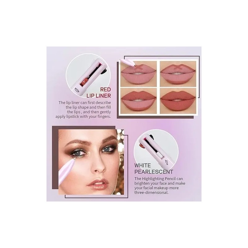 Lápiz De Maquillaje 4 En 1 Herramienta, Lápiz De Cejas