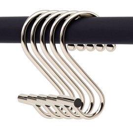 12Pcs Nickel Rust Proof Shower Curtain Hooks for Window Door Shower Curtain Rod T-Bar Design Metal Decorative Shower Curtain Hooks Rings Hangers for Bathroom Kitchen Living Room Wardrobe