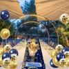 Navy Blue Gold 60th Birthday Banner, 18PCS Balloons, Outdoor Decor