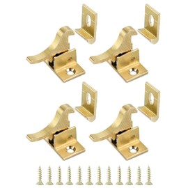 QWORK Brass Heavy Duty Elbow Latch Cabinet Door/Window Catch, 4 Pack Elbow Latches with Mounting Screws, for Bedroom Bathroom Window Cabinet and Closets Door Window Catch, Home/Office
